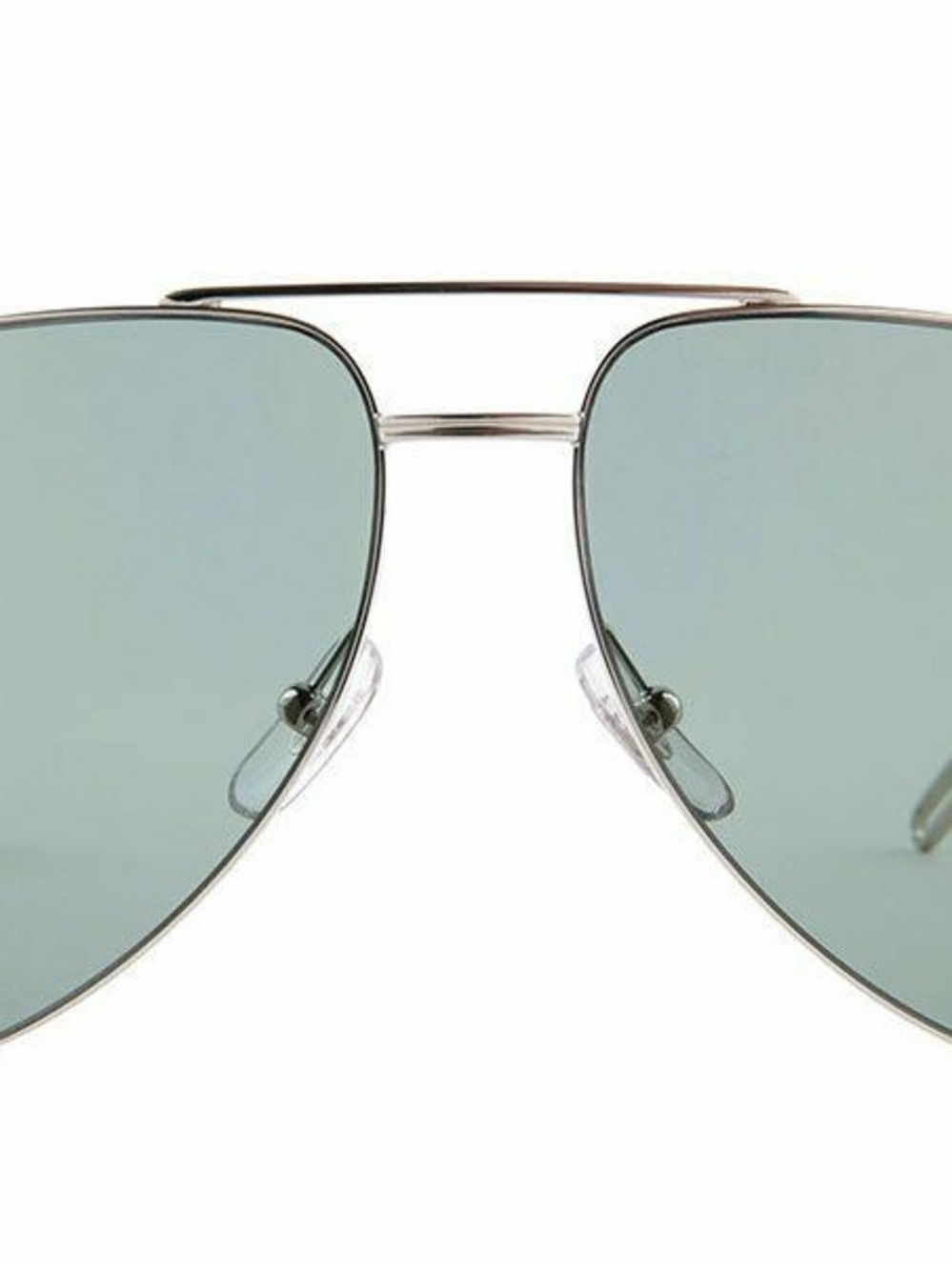 Cartier Solstice Silver Metal Aviator Sunglasses with Green Lenses